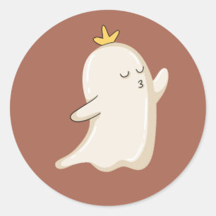 Sticker Rond Princesse Fantôme Envoyant un Baiser