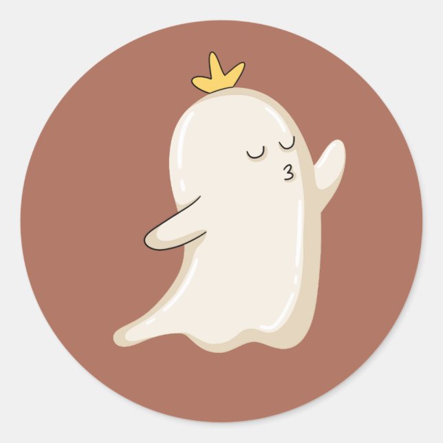 Sticker Rond Princesse Fantôme Envoyant un Baiser (Devant)