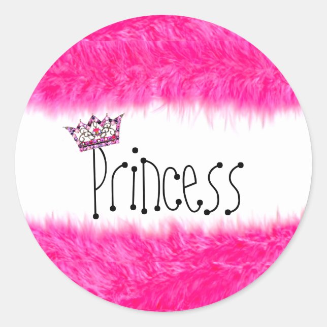 Sticker Rond Princesse, Fluff, Tiara (Devant)