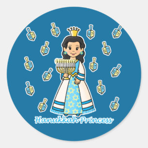 Sticker Rond Princesse Hanoukka