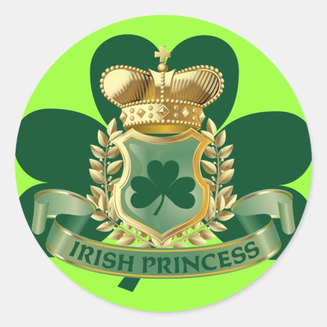 Sticker Rond Princesse irlandaise (Devant)