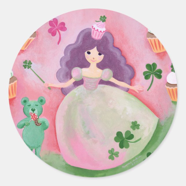 Sticker Rond Princesse Irlandaise de Cupcake (Devant)
