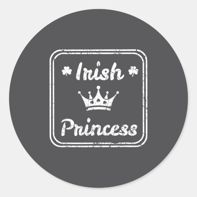 Sticker Rond Princesse irlandaise St Patricks Day  (Devant)