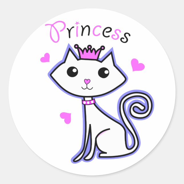 Sticker Rond princesse kitty (Devant)