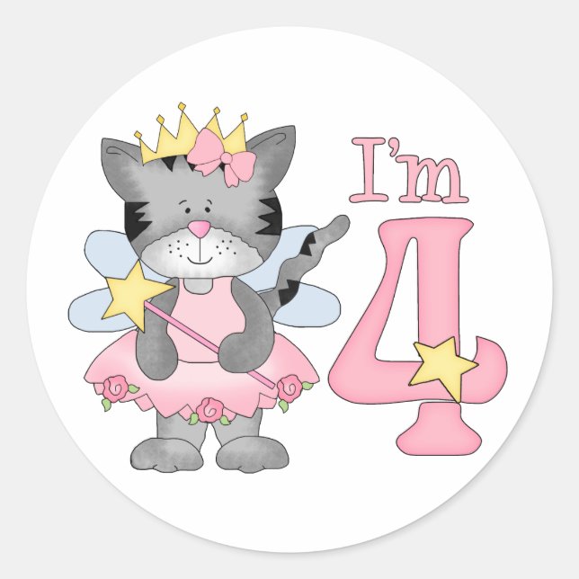 Sticker Rond Princesse Kitty 4e anniversaire (Devant)