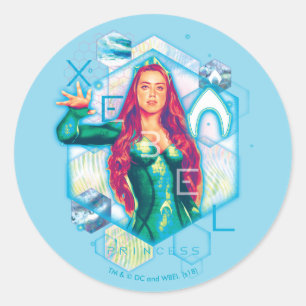 Sticker Rond Princesse Mera Hexagonal Graphic d'Aquaman   Xebel