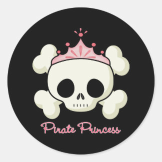 Sticker Rond Princesse Pirate