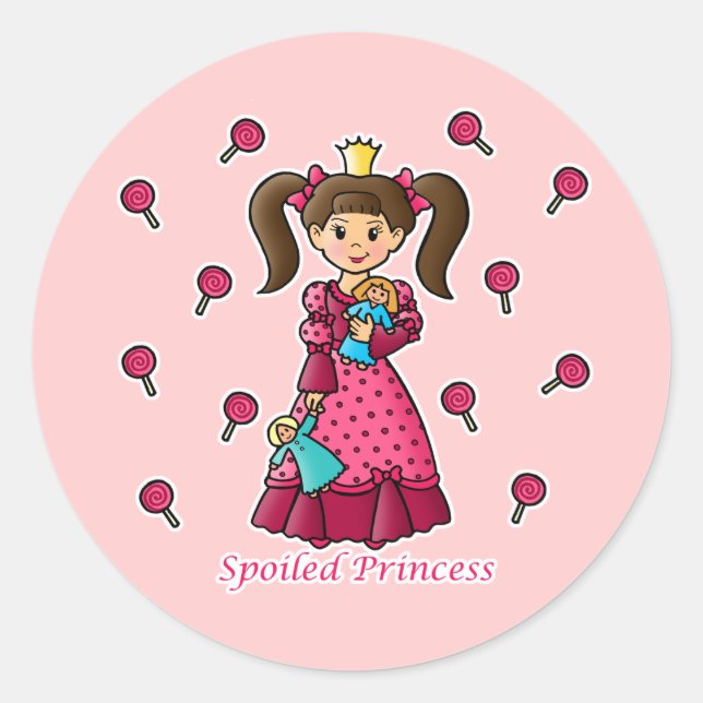 Sticker Rond Princesse pourrie (Devant)