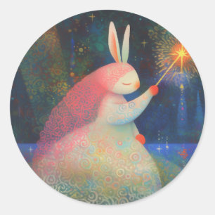 Sticker Rond Princesse Rabbit