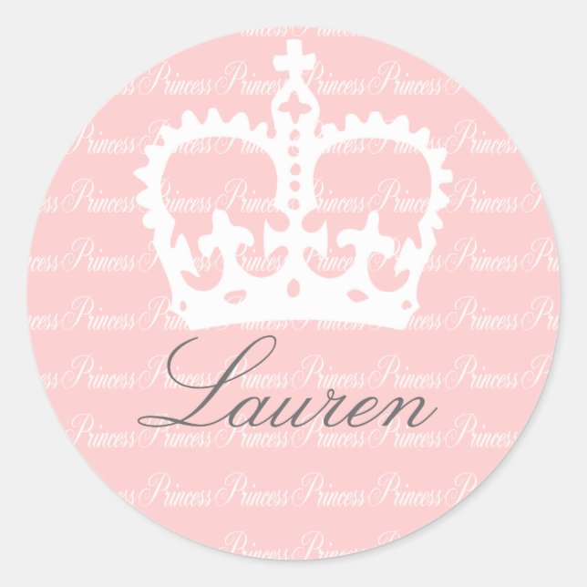 Sticker Rond Princesse rose-n-blanche (Devant)