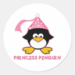 Sticker Rond Princesse rose Penguin