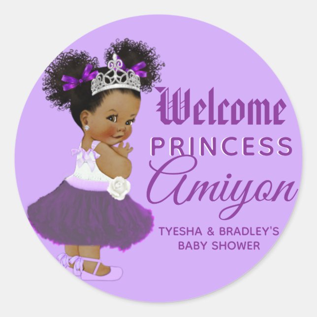 Sticker Rond Princesse royale africaine violette (Devant)