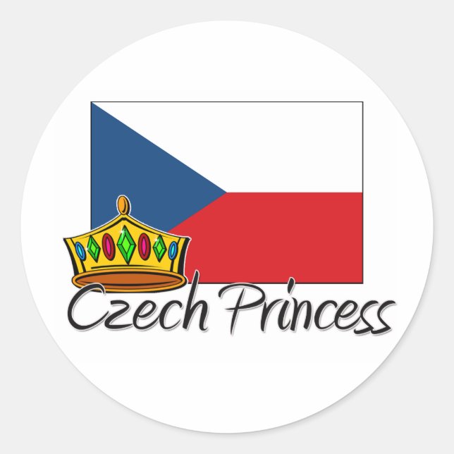 Sticker Rond Princesse tchèque (Devant)
