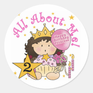 Sticker Rond Princesse Tout sur moi 2e anniversaire