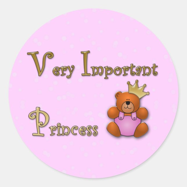 Sticker Rond Princesse très importante - papeterie (Devant)