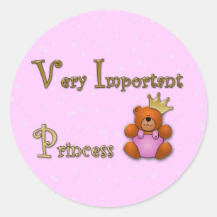 Sticker Rond Princesse très importante - papeterie