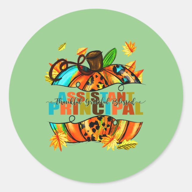 Sticker Rond Principal adjoint Remerciements Grateful Blessé Au (Devant)