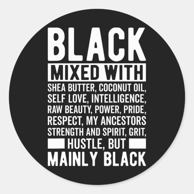 Sticker Rond Principalement Black African Pride Mois de l'histo (Devant)
