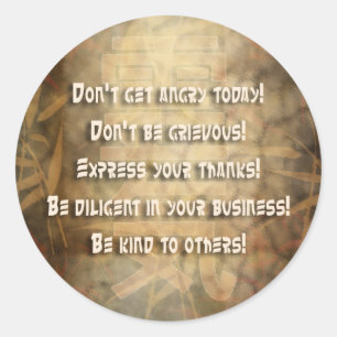 Sticker Rond Principes de REIKI Usui