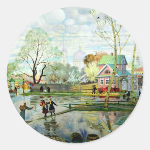 Sticker Rond Printemps de Boris Kustodiev