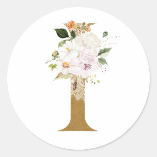 Sticker Rond Printemps été mariage MONOGRAM I