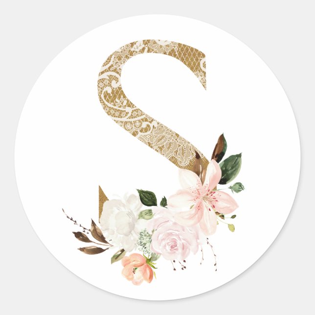 Sticker Rond Printemps été mariage MONOGRAM S (Devant)