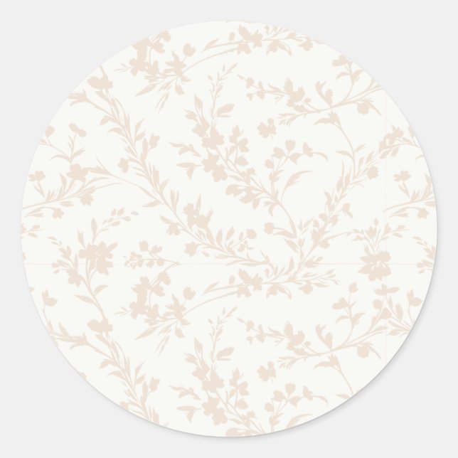 Sticker Rond Printemps Sprigs Lin doux - Neutre (Devant)