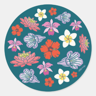 Sticker Rond Printemps tropical