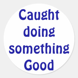 Sticker Rond Pris en train de faire quelque chose d'autocollant