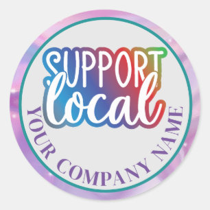 Sticker Rond Prise en charge de l'entreprise locale personnalis