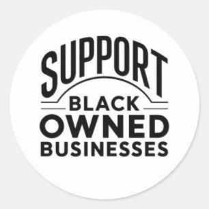 Sticker Rond Prise en charge des entreprises noires