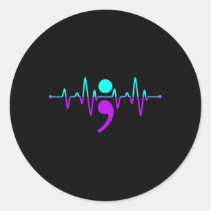 Sticker Rond Prise en compte du carbone Happy Heartbeat Graphiq