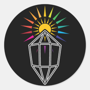 Sticker Rond prisme attrape-soleil cristal géométrique