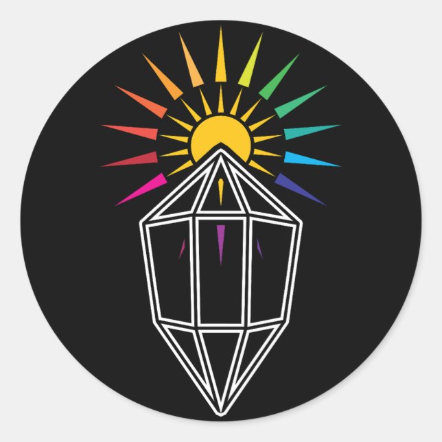 Sticker Rond prisme attrape-soleil cristal géométrique (Devant)