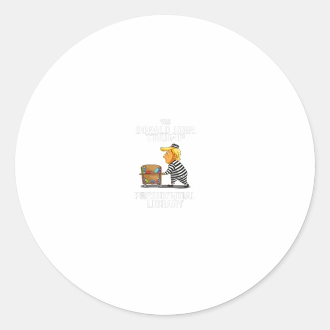 Sticker Rond Prison Trump Presidential Library Funny Anti (Devant)