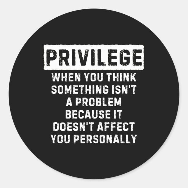 Sticker Rond Privilège expliqué problème des vies noires Mois d (Devant)