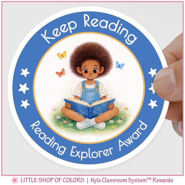 Sticker Rond Prix d'encouragement pour l'enseignant de lecture  (Créateur téléchargé)