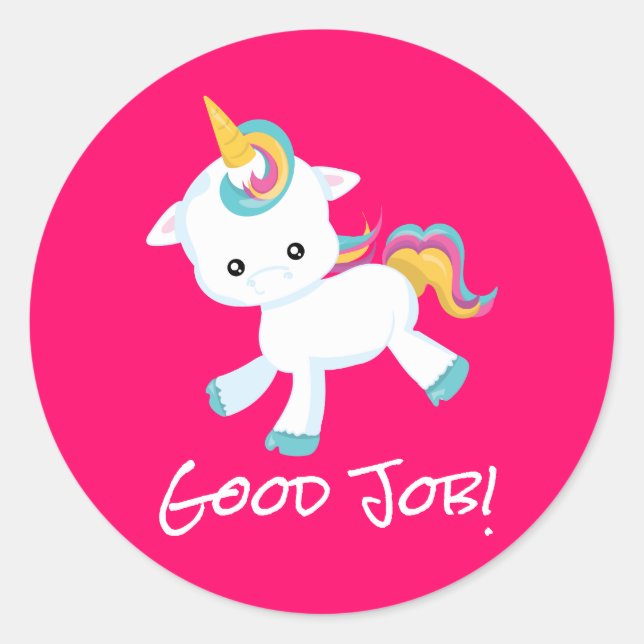 Sticker Rond Prix du mérite de l'enseignant de l'école licorne  (Devant)