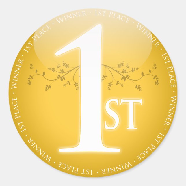 Sticker Rond Prix Gold First Place (1ère place) (Devant)