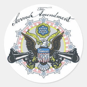 Sticker Rond Pro 2e amendement Gun Toting Eagle Gear