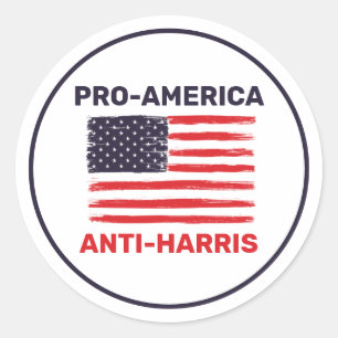 Sticker Rond Pro America Anti Harris Customisé