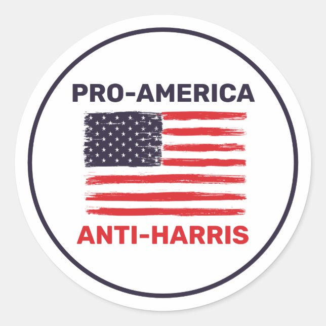 Sticker Rond Pro America Anti Harris Customisé (Devant)