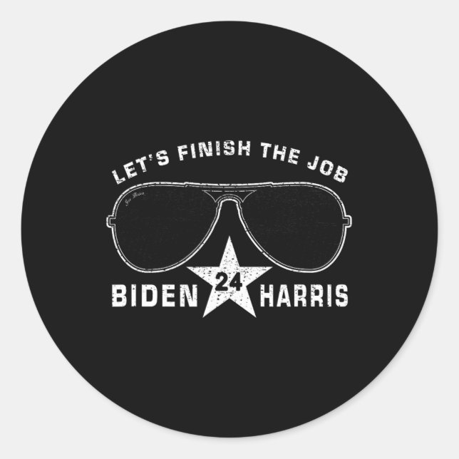 Sticker Rond Pro Biden Harris Président Campagne pour la démocr (Devant)