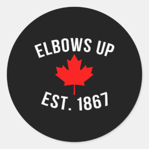 Sticker Rond Pro Canada Elbows Up Établie en 1867