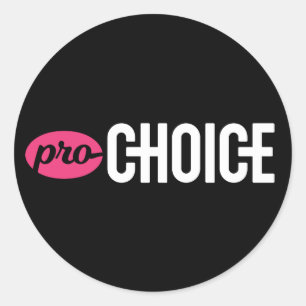 Sticker rond Pro-Choice (feuille de 4) : Noir