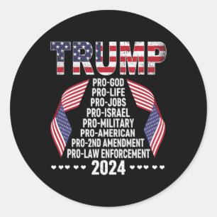 Sticker Rond Pro God Anti-avortement Pro Jobs Pro Israel Pro Mi