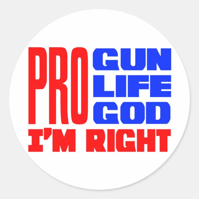 Sticker Rond Pro Gun Life Dieu J'ai raison (Devant)