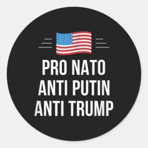 Sticker Rond Pro Nato - Anti Poutine - Anti Trump - , Small