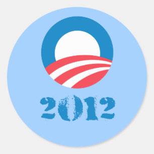 Sticker Rond Pro-Obama - OBAMA 2012 DÉTRUIT