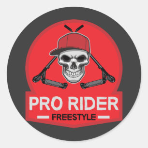 Sticker Rond Pro Scooter Free Rider Traces